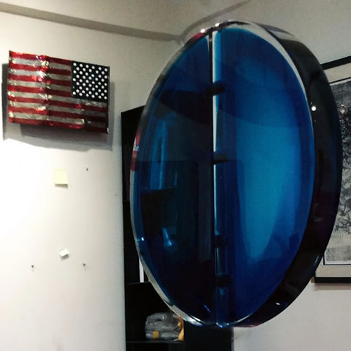 Blue Disc Sculpture by Charles Hecht